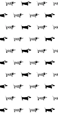 Fensterrollo für den Innenbereich mit Motiv gezeichnete Hunde