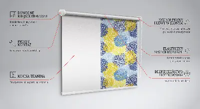 Fensterrollo mit Motiv bemalte Pflanzen