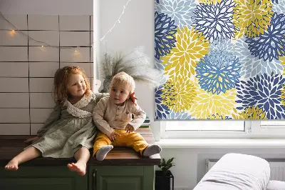 Fensterrollo mit Motiv bemalte Pflanzen