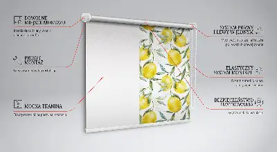 Fensterrollo für den Innenbereich mit Zitronenmuster