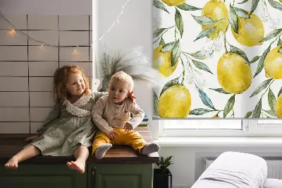 Fensterrollo für den Innenbereich mit Zitronenmuster