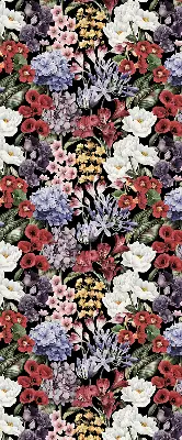 Fensterrollo für den Innenbereich mit buntem Blumenmuster