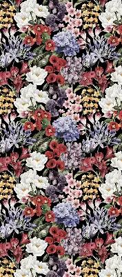 Fensterrollo für den Innenbereich mit buntem Blumenmuster
