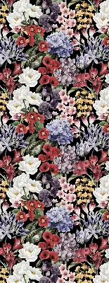 Fensterrollo für den Innenbereich mit buntem Blumenmuster