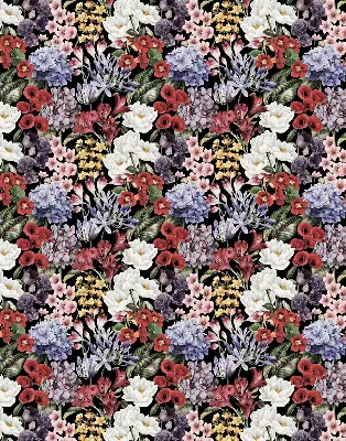 Fensterrollo für den Innenbereich mit buntem Blumenmuster