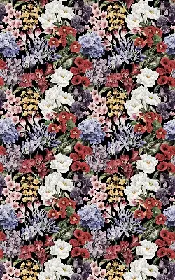 Fensterrollo für den Innenbereich mit buntem Blumenmuster