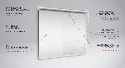 Fensterrollo mit grauem Dreiecksmuster