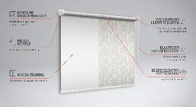 Fensterrollo innen mit beigem Muster