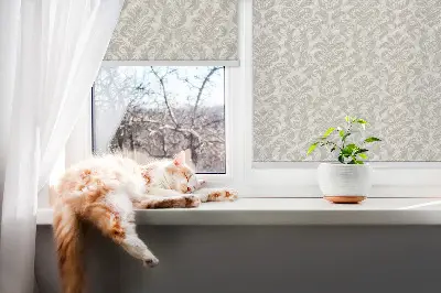 Fensterrollo innen mit beigem Muster