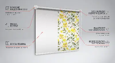 Rollo mit gelbem Blütenmuster