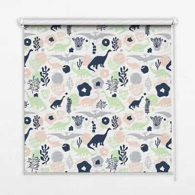 Fensterrollo mit buntem Dinosaurier-Motiv
