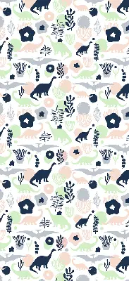 Fensterrollo mit buntem Dinosaurier-Motiv