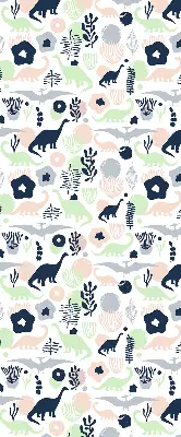 Fensterrollo mit buntem Dinosaurier-Motiv