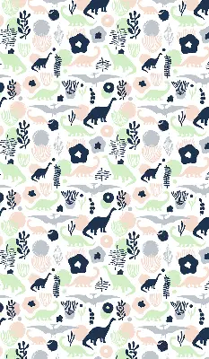 Fensterrollo mit buntem Dinosaurier-Motiv