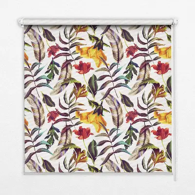 Fensterrollo für den Innenbereich mit bunten Blumenmustern