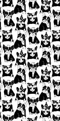 Fensterrollo mit Motiv von gezeichneten Hunden