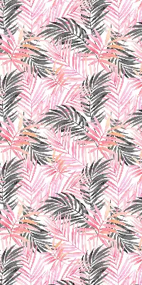 Fensterrollo innen mit Motiv von rosa und schwarzen Blättern