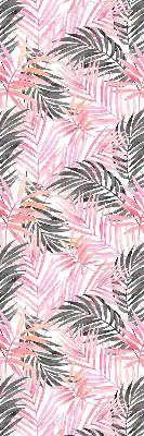 Fensterrollo innen mit Motiv von rosa und schwarzen Blättern