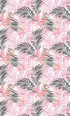 Fensterrollo innen mit Motiv von rosa und schwarzen Blättern