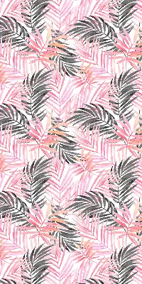 Fensterrollo innen mit Motiv von rosa und schwarzen Blättern
