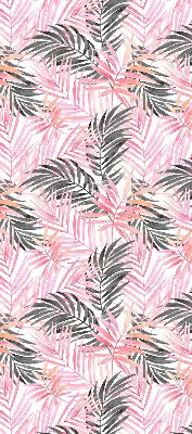 Fensterrollo innen mit Motiv von rosa und schwarzen Blättern