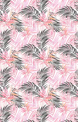 Fensterrollo innen mit Motiv von rosa und schwarzen Blättern