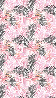 Fensterrollo innen mit Motiv von rosa und schwarzen Blättern