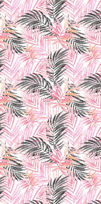 Fensterrollo innen mit Motiv von rosa und schwarzen Blättern