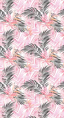 Fensterrollo innen mit Motiv von rosa und schwarzen Blättern