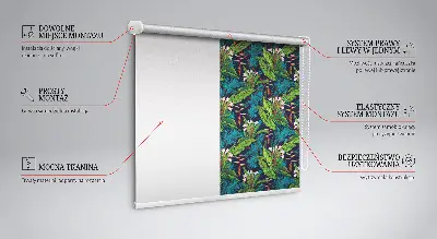 Rollo für Fenster mit exotischem Pflanzenmotiv