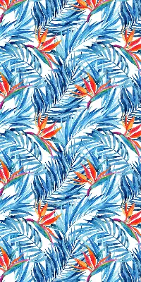 Fensterrollo für den Innenbereich mit blauem Blättermotiv