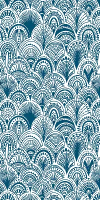 Fensterrollo mit blauem Muster