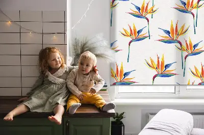 Fensterrollo für den Innenbereich mit Motiv bunte Blätter