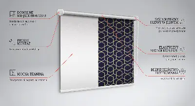 Fensterrollo mit 3D Würfel Motiv