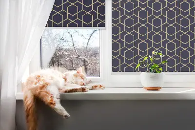 Fensterrollo mit 3D Würfel Motiv