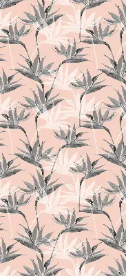 Fensterrollo mit grauem Blumenmuster