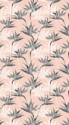 Fensterrollo mit grauem Blumenmuster