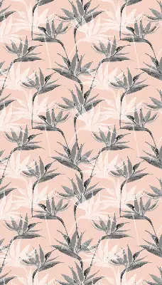 Fensterrollo mit grauem Blumenmuster