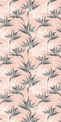 Fensterrollo mit grauem Blumenmuster
