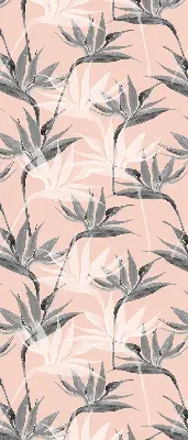 Fensterrollo mit grauem Blumenmuster