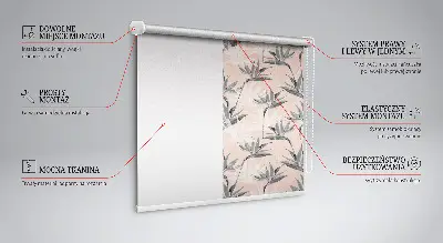 Fensterrollo mit grauem Blumenmuster