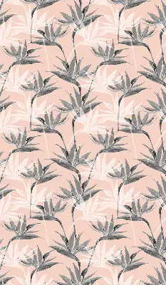 Fensterrollo mit grauem Blumenmuster