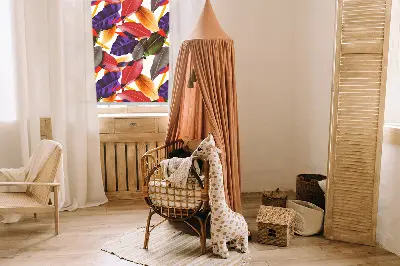 Fensterrollo für den Innenbereich mit Motiv bunte Blätter