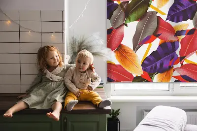 Fensterrollo für den Innenbereich mit Motiv bunte Blätter