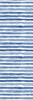 Fensterrollo mit aufgemaltem blauem Streifenmuster