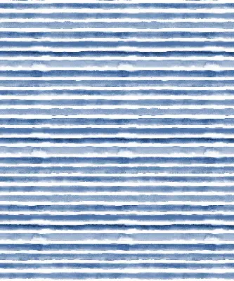 Fensterrollo mit aufgemaltem blauem Streifenmuster