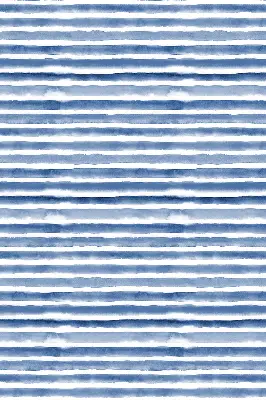 Fensterrollo mit aufgemaltem blauem Streifenmuster