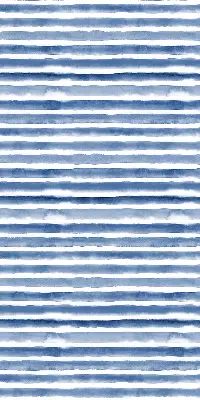 Fensterrollo mit aufgemaltem blauem Streifenmuster