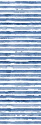 Fensterrollo mit aufgemaltem blauem Streifenmuster
