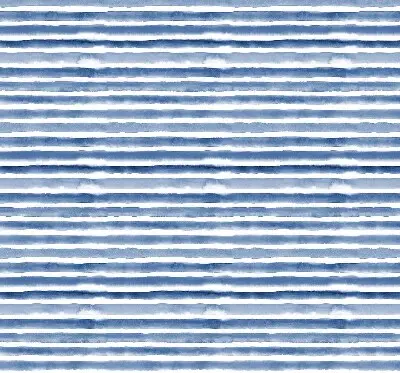 Fensterrollo mit aufgemaltem blauem Streifenmuster